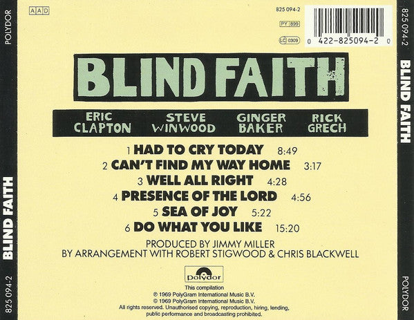 Blind Faith (2) : Blind Faith (CD, Album, RE)