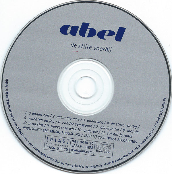 Abel (2) : De Stilte Voorbij (CD, Album)