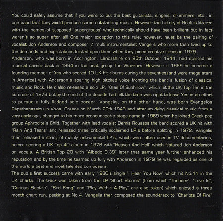 Jon & Vangelis : Chronicles (CD, Comp)