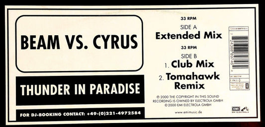 Beam Vs. Cyrus : Thunder In Paradise (12")