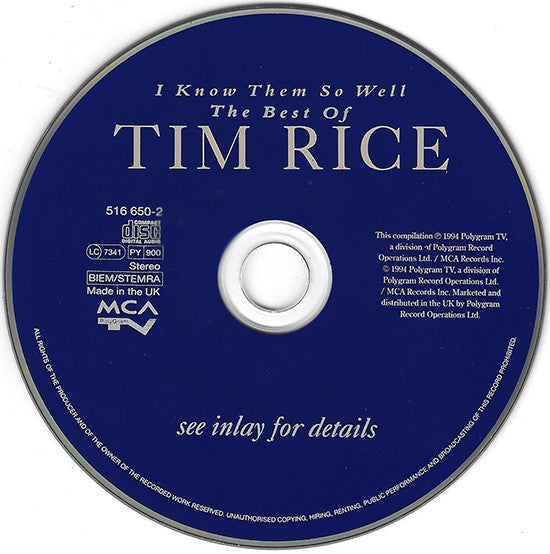 Tim Rice : I Know Them So Well : The Best Of Tim Rice (CD, Comp)