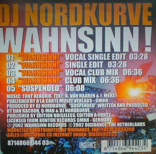 DJ Nordkurve : Wahnsinn! (CD, Maxi, Car)