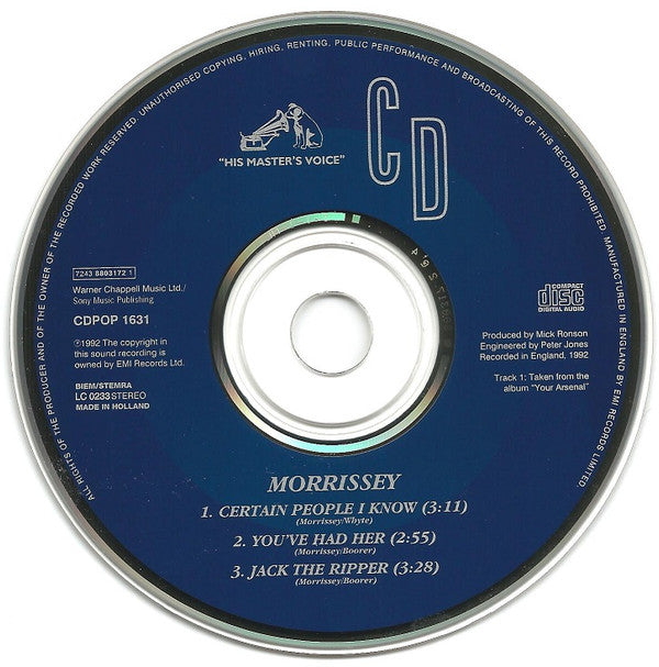 Morrissey : Certain People I Know (CD, Single)