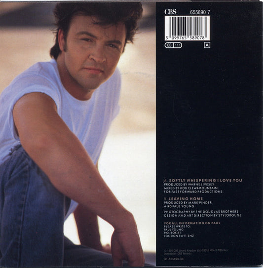 Paul Young : Softly Whispering I Love You (7", Single)