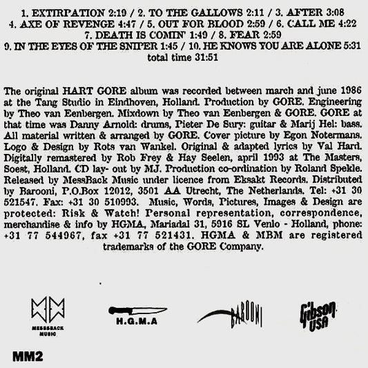 Gore : Hart Gore (CD, Album, RE, RM)