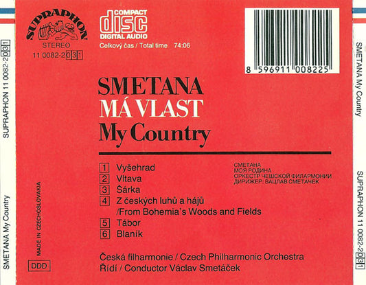 Bedřich Smetana, The Czech Philharmonic Orchestra, Václav Smetáček : Má Vlast = My Country (CD, Album)
