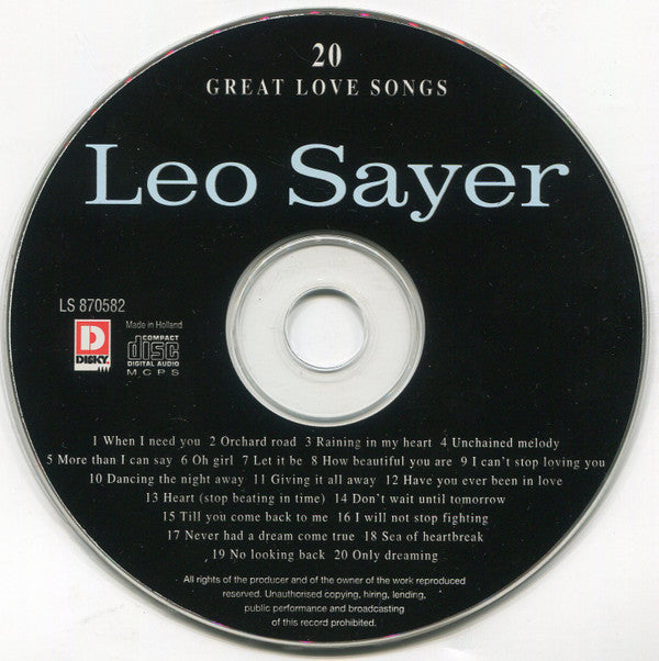 Leo Sayer : 20 Great Love Songs (CD, Comp)