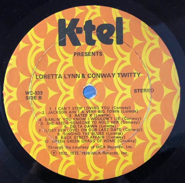 Conway Twitty & Loretta Lynn : Sing The Great Country Hits (LP, Comp)