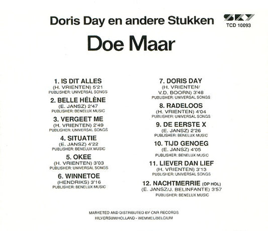 Doe Maar : Doris Day En Andere Stukken (CD, Album, RE)