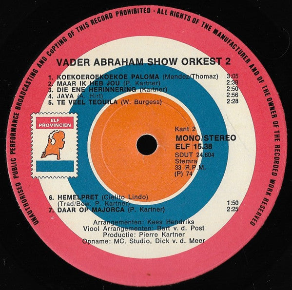 Vader Abraham Show Orkest : Vader Abraham Show Orkest 2 - Koekoeroekoekoe Paloma (LP, Album)