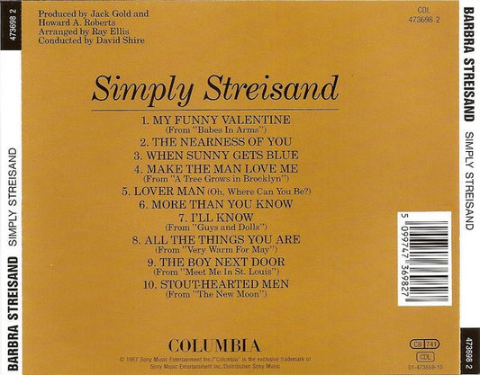 Barbra Streisand : Simply Streisand (CD, Album, RE)
