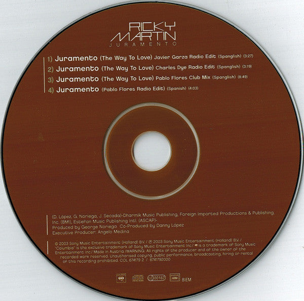 Ricky Martin : Juramento (CD, Maxi)
