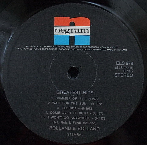 Bolland & Bolland : Greatest Hits (LP, Comp, RE)