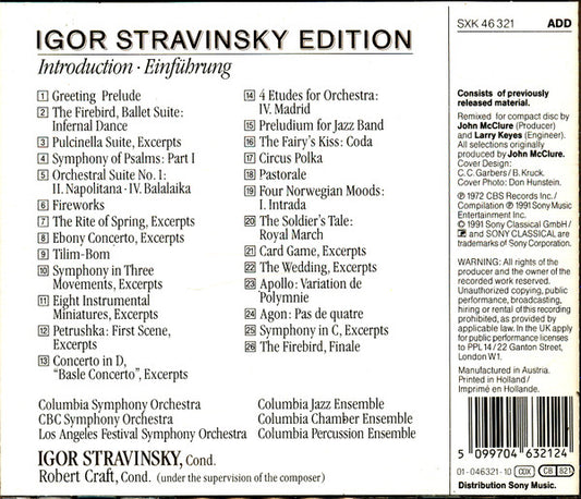 Igor Stravinsky : The Edition (An Introduction) (CD, Album, Comp)