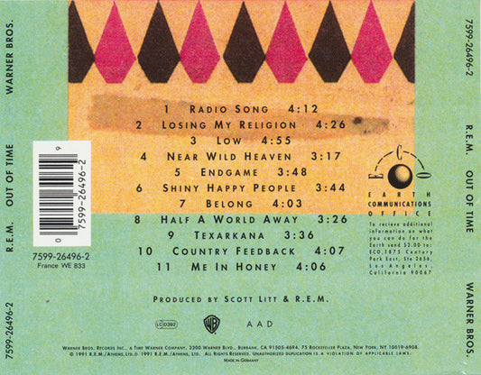 R.E.M. : Out Of Time (CD, Album)