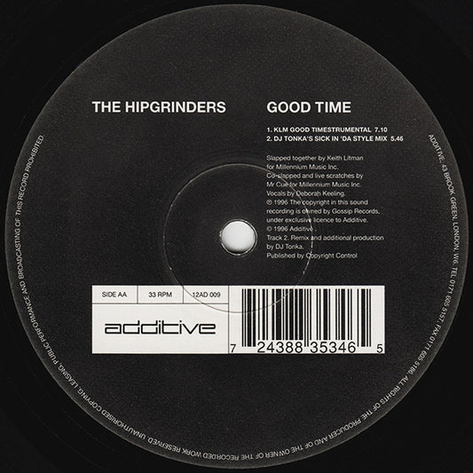 The Hipgrinders : Good Time (12")