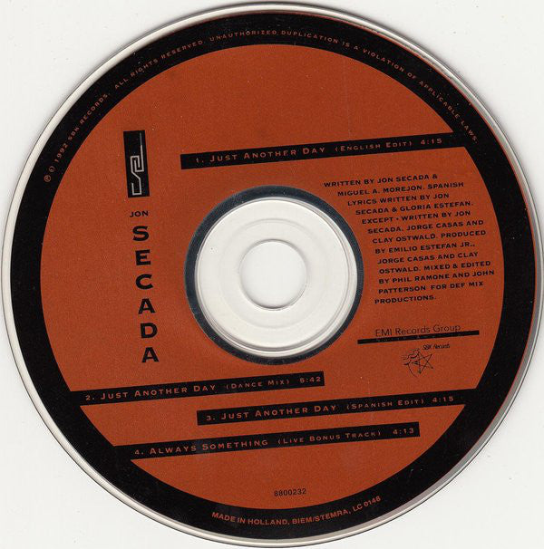 Jon Secada : Just Another Day (CD, Maxi)