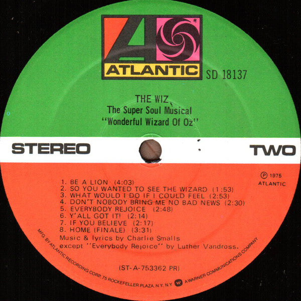 Charlie Smalls - Original Cast "The Wiz" : The Wiz (The Super Soul Musical "Wonderful Wizard Of Oz") (LP, Album, PR)