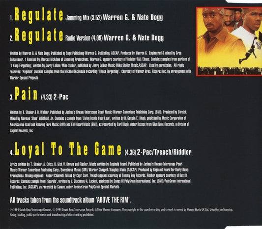Warren G & Nate Dogg : Regulate (Music From "Above The Rim") (CD, Single)