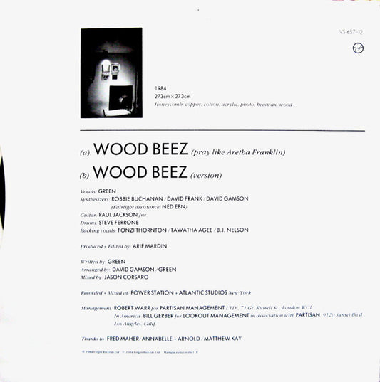 Scritti Politti : Wood Beez (Pray Like Aretha Franklin) (12", Single)