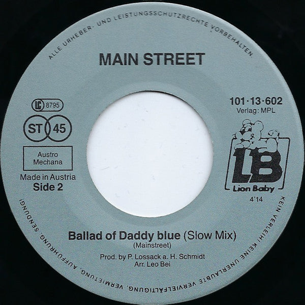 Mainstreet (3) : Daddy Blue (7", Single)