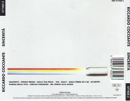 Riccardo Cocciante : Sincerità (CD, Album, RE)