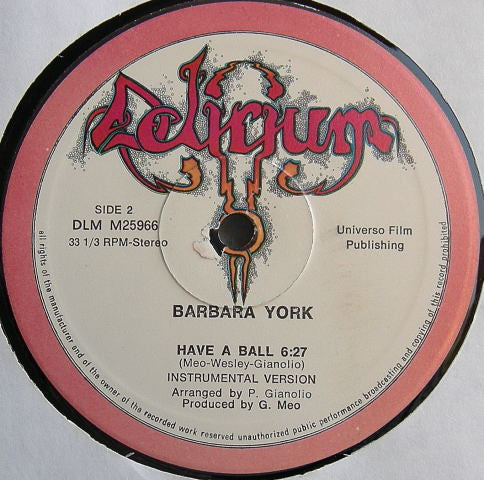 Barbara York : Have A Ball (12")