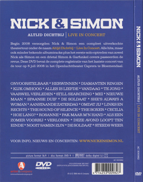 Nick & Simon : Altijd Dichtbij | Live In Concert (DVD, PAL, Rec)