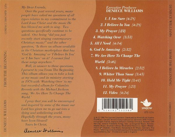 Deniece Williams : From The Beginning (CD, Comp)