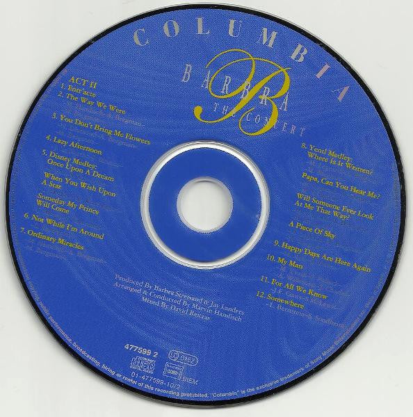 Barbra Streisand : The Concert (2xCD, Album)