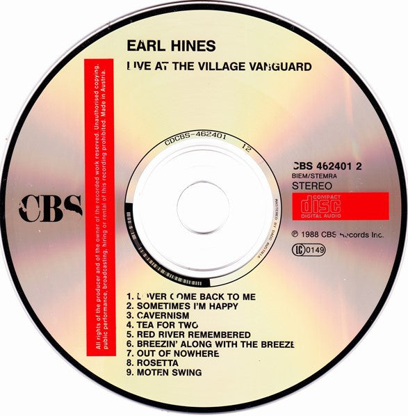 Earl Hines : Live At The Village Vanguard (CD, Album)