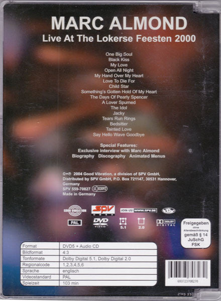 Marc Almond : Live At The Lokerse Feesten 2000 (DVD-V, RE, Jew + CD)