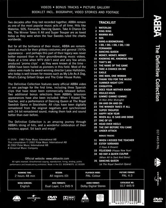 ABBA : The Definitive Collection (DVD-V, Comp, Copy Prot., RM, PAL)