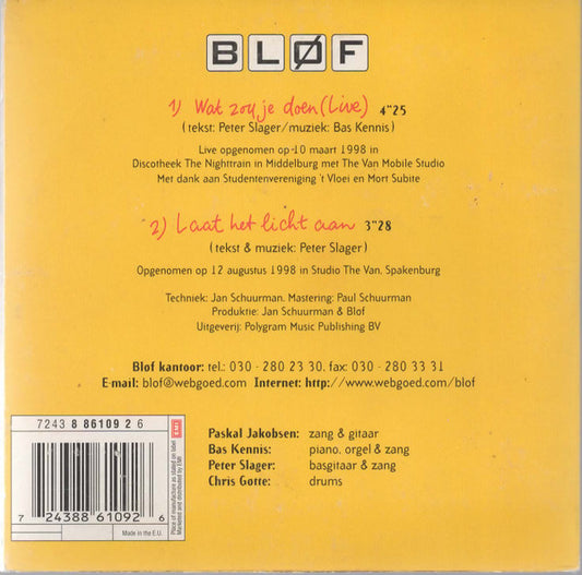 Bløf : Wat Zou Je Doen? (CD, Single)