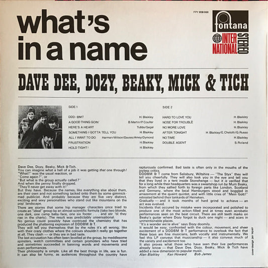 Dave Dee, Dozy, Beaky, Mick & Tich : What's In A Name (LP, Album)