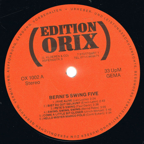Berni's Swing Five & George's Dixie Band : Berni's Swing Five & Georgi's Dixie-Band (LP)