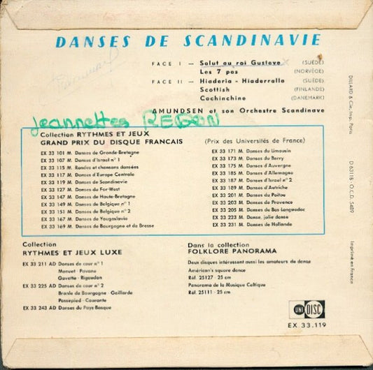 Amundsen Et Son Orchestre Scandinave : Danses De Scandinavie (7", RE)