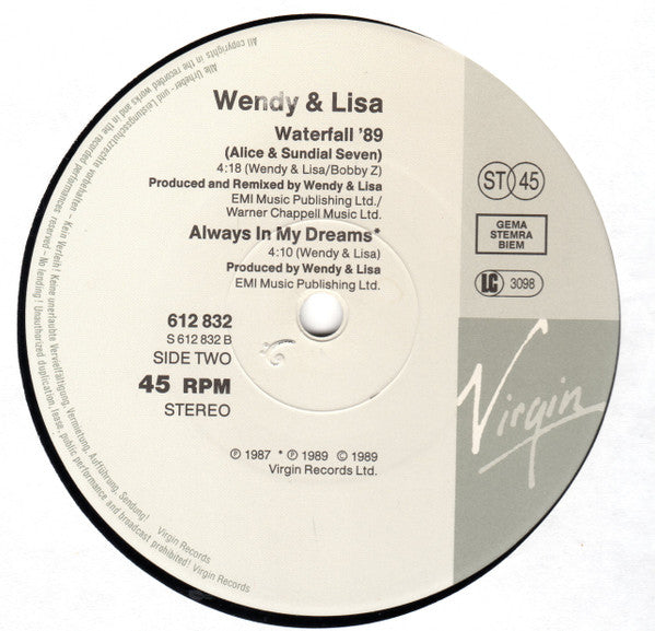 Wendy & Lisa : Waterfall (Psychedelic Teepee Twelve) (12")