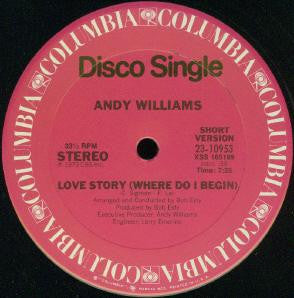 Andy Williams : Love Story (Where Do I Begin) (12", Single)