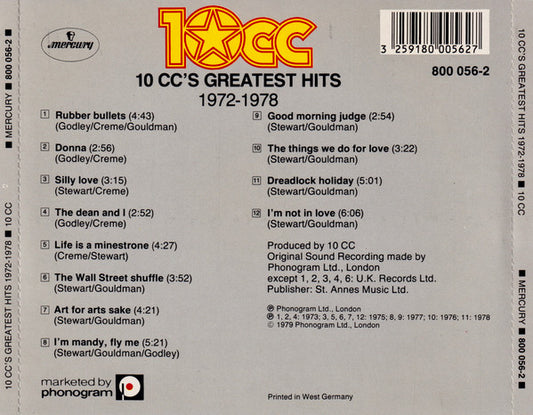 10cc : Greatest Hits 1972-1978 (CD, Comp, Gre)