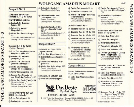 Wolfgang Amadeus Mozart : Wolfgang Amadeus Mozart (3xCD, Comp)