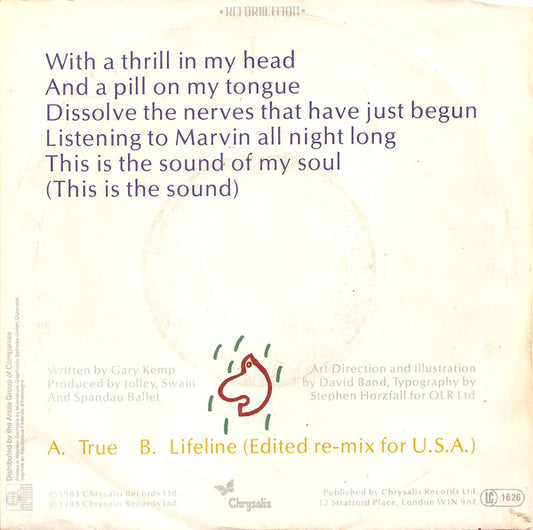 Spandau Ballet : True (7", Single)