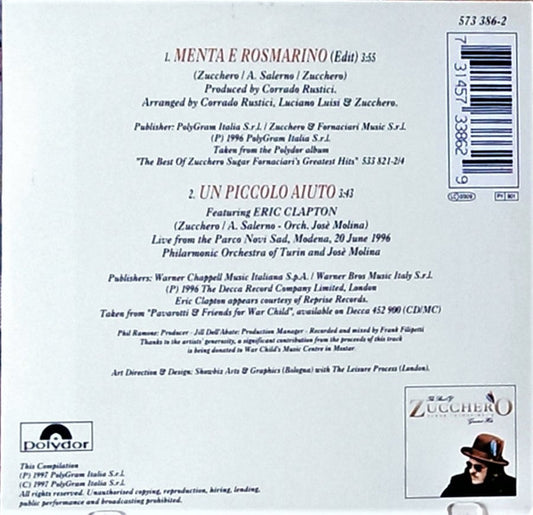 Zucchero : Menta E Rosmarino (CD, Single, Car)