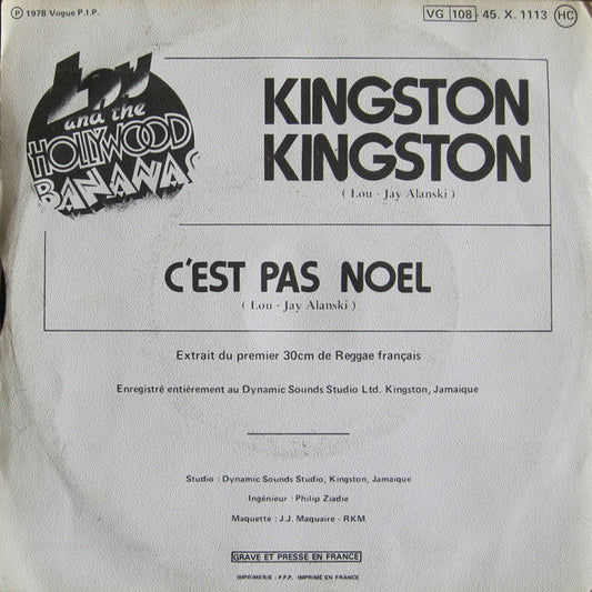 Lou & The Hollywood Bananas : Kingston Kingston (7", Single)