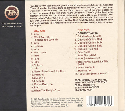 Alexander O'Neal : Hearsay (2xCD, Album, RM)