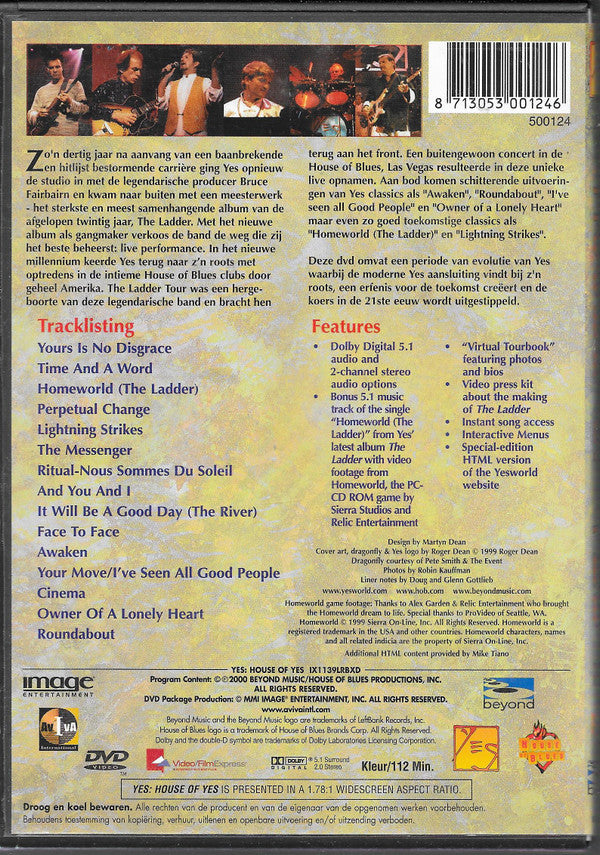Yes : House Of Yes (Live From House Of Blues) (DVD)