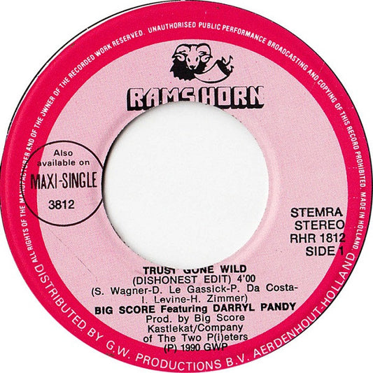 Big Score Featuring Darryl Pandy : Trust Gone Wild (7", Single)