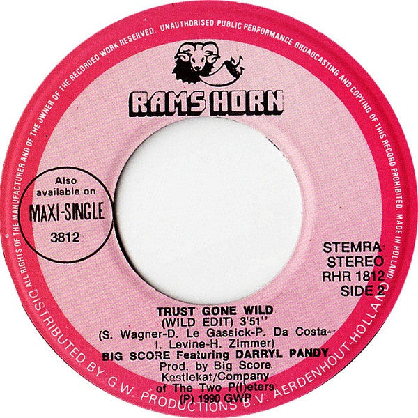 Big Score Featuring Darryl Pandy : Trust Gone Wild (7", Single)