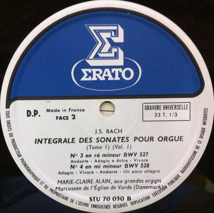 Johann Sebastian Bach - Marie-Claire Alain : Intégrale Des Sonates Pour Orgue Vol.1, Tome 1 (LP, RE)