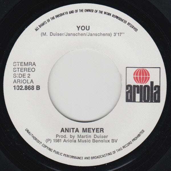 Anita Meyer : The Hurtin' Doesn't Go Away (7", Single)